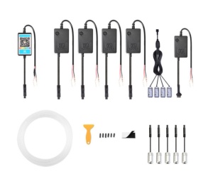 Kit Lumini Ambientale Wireless 9 in 1 pentru bord, portiere si picioare RGB cu Aplicatie AMB-02
