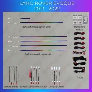 Lumini ambientale dedicate Range Rover Evoque 2013-2022 set complet control telefon sau sistem original