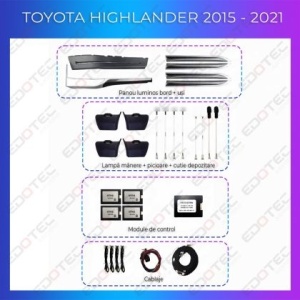 Lumini ambientale dedicate Toyota Highlander 2015-2021 set complet control telefon sau sistem original