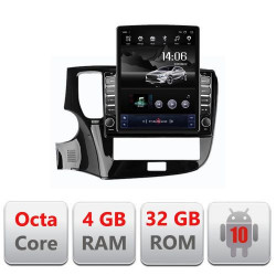 NAVIGAȚIE ANDROID 10 DEDICATA MITSUBISHI OUTLANDER 2020- ECRAN CAPACITIV TIP TESLA 9,7" PROCESOR OCTACORE 4GB RAM 32GB MEMORIE INTERNA DVR CARKIT BLUETOOTH MIRROR LINK MODEL TESLA KIT-1230-20+EDT-E710