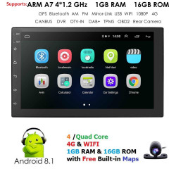 NAVIGATIE CARPAD 2DIN UNIVERSALA ANDROID 8.1 EDOTEC EDT-E200 ECRAN 7'' CAPACITIV USB INTERNET 3G DVR WAZE GPS