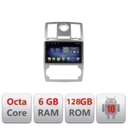 NAVIGAȚIE CARPAD ANDROID 10 DEDICATĂ CHRYSLER 300C 2004-2008 ECRAN CAPACITIV OCTACORE 6GB RAM 128GB ROM DVR CARKIT BLUETOOTH MIRROR LINK KIT-CH06+EDT-E609
