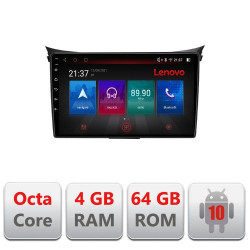 NAVIGATIE CARPAD ANDROID 10 DEDICATA HYUNDAI i30 2012-2016 ECRAN CAPACITIV OCTACORE 4GB RAM 64 GB ROM DVR CARKIT BLUETOOTH MIRROR LINK MODEL LENOVO KIT-I30-2011+EDT-E509-PRO