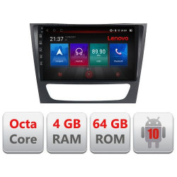 NAVIGATIE CARPAD ANDROID 10 DEDICATA MERCEDES CLASA E W211 2004-2008, CLS W219 2005-2010 ECRAN CAPACITIV OCTACORE 4GB RAM 64 GB ROM DVR CARKIT BLUETOOTH MIRROR LINK MODEL LENOVO KIT-090+EDT-E509-PRO