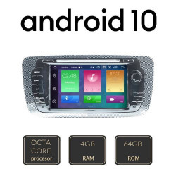 NAVIGATIE CARPAD ANDROID 10 DEDICATA SEAT IBIZA 2008-2014 ECRAN CAPACITIV OCTACORE 4GB RAM 64GB ROM DVR CARKIT BLUETOOTH MIRROR LINK MODEL EDT-G246-8CORE