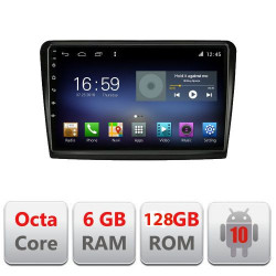 NAVIGAȚIE CARPAD ANDROID 10 DEDICATĂ SKODA SUPERB 2 ECRAN CAPACITIV OCTACORE 6GB RAM 128GB ROM DVR CARKIT BLUETOOTH MIRROR LINK KIT-SUPERB2+EDT-E610