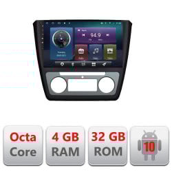 NAVIGATIE CARPAD ANDROID 10 DEDICATA SKODA YETI 2009-2014 ECRAN 9" CAPACITIV INTERNET 3G WIFI PROCESOR OCTA CORE 4GB RAM 32GB 1,6 GHZ DVR CARKIT BLUETOOTH MIRROR LINK MODEL KIT-YETI+EDT-E409
