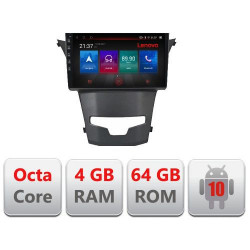 NAVIGATIE CARPAD ANDROID 10 DEDICATA SSANGYONG KORANDO 2014-2015 ECRAN CAPACITIV OCTACORE 4GB RAM 64 GB ROM DVR CARKIT BLUETOOTH MIRROR LINK MODEL LENOVO KIT-1159+EDT-E509-PRO