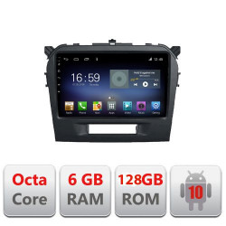 NAVIGATIE CARPAD ANDROID 10 DEDICATA SUZUKI GRAND VITARA 2016-, ECRAN CAPACITIV OCTACORE 6GB RAM 128GB ROM DVR CARKIT BLUETOOTH MIRROR LINK MODEL LENOVO KIT-2265+EDT-E609