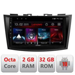 NAVIGATIE CARPAD ANDROID 10 DEDICATA SUZUKI SWIFT 2010-2017 ECRAN CAPACITIV OCTACORE 2GB RAM 32 GB ROM DVR CARKIT BLUETOOTH MIRROR LINK MODEL LENOVO KIT-179+EDT-E509