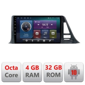 NAVIGATIE CARPAD ANDROID 10 DEDICATA TOYOTA CH-R ECRAN 9" CAPACITIV INTERNET 3G WIFI PROCESOR CORTEX A9 OCTA CORE 2G RAM 32GB 1,6 GHZ DVR CARKIT BLUETOOTH MIRROR LINK MODEL KIT-ch-r-a+EDT-E409