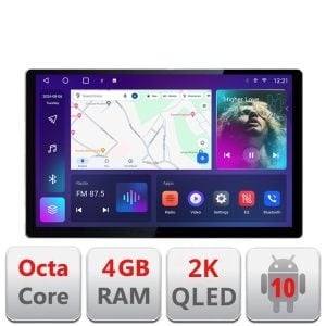 Navigatie dedicata Nissan Micra 2014-2019 Edonav ecran 13" 2K 4+32 Android Waze USB Navigatie 4G 360 Toslink Youtube Radio KI KIT-micra+EDT-E413-2K