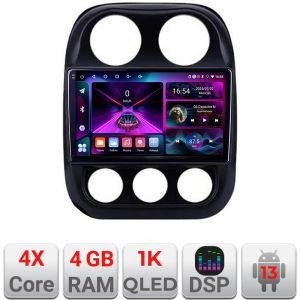 Navigatie Jeep Compass 2010-2016 A-2500 4+64 InCell Display 1K Android Waze USB Navigatie Internet Youtube Radio KIT-2500+EDT-E210-RK