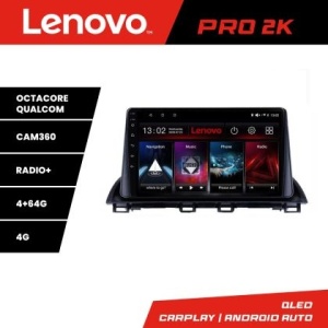 Navigatie Mazda 3 2014-2019 Lenovo Kit-463 8 core QLED 2K 4+64 360 Android Waze USB Navigatie Internet Youtube Radio KIT-463+PRO-2K-9-4+64