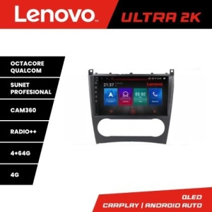 Navigatie Mercedes Clasa C W203 facelift Lenovo Kit-093 cu Android Radio Bluetooth Internet 8 core QLED Qualcomm 4+64 360GB KIT-093+ULTRA-9-4+64