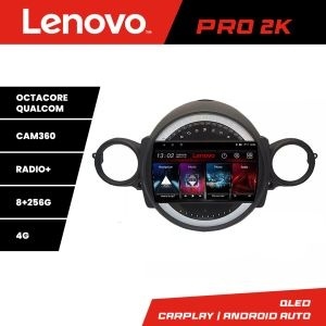 Navigatie Mini 2007-2011 8 core QLED 2K 8+256 360 Android Waze USB Navigatie Internet Youtube Radio Lenovo KIT-mini-01+PRO-2K-9-8+256