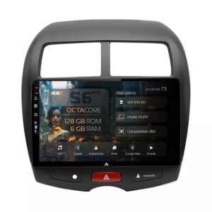 Navigatie Mitsubishi ASX / Peugeot 4008 (2010-2018), 8GB RAM, Android, Octacore, Slot Sim 4G, DSP, GPS, Wi-FI, Carplay, Android Auto, USB, Bluetooth, Waze, Touchscreen, 10.1 Inch