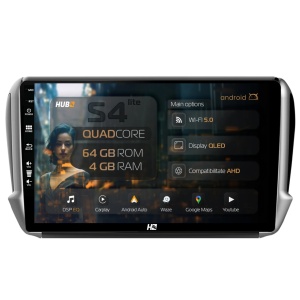 Navigatie Peugeot 208/2008 (2012+), 4GB RAM, Android, Quadcore, DSP, GPS, Wi-FI, Carplay, Android Auto, USB, Bluetooth, Waze, Touchscreen, 10.1 Inch