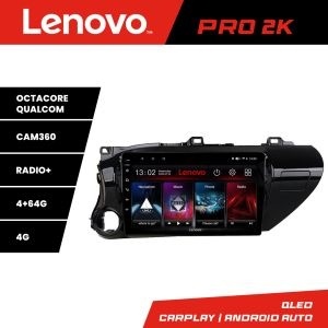 Navigatie Toyota Hilux 2016- Lenovo Kit-TY59 8 core QLED 2K 4+64 360 Android Waze USB Navigatie Internet Youtube Radio KIT-TY59+PRO-2K-10-4+64