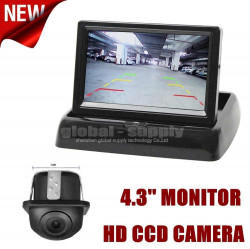 Pachet Asistenta La Parcare Cu Monitor Video Auto Rabatabil Lcd 4,3 Inch Si Camera Marsarier Universala
