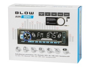 RECEPTOR MEDIA DIGITAL PLAYER 1DIN BLOW AVH-8890 RADIO BLUETOOTH MP3 USB SD MULTICOLOR CONTROL DIN APLICATIE ANDROID/IOS