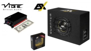 Subwoofer ESX Quantum QXB6: Subwoofer auto in incinta compacta 6 " incinta bass reflex diametru woofer: 16.5 cm putere RMS: 250 W Amplificator monobloc compact Vibe Power Box 400.1M-V7: amplificator auto ultra compact monobloc, clasa D