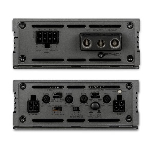 AXTON AT401 Amplificator de mare putere cu 4 canale, 24V, pentru camioane, amplificator digital de putere clasa D cu intrare de nivel înalt, potrivit pentru camioane și autorulote cu sursă de alimentare integrată de 24 de volți, 4 x 100W
