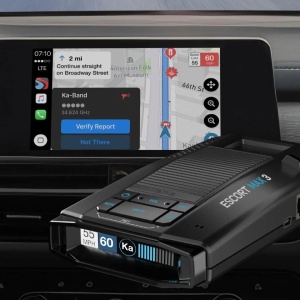 Detector de radar portabil Escort Max 3 International pentru radarele si pistoalele laser de ultima generatie, Conectivitate Bluetooth, Compatibilitate Apple CarPlay si Android Auto