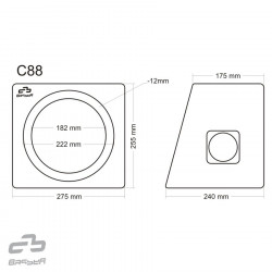 Incinta Acustica Inchisa Carcasa Difuzor Woofer 8L 200mm Tip Cub Model BASSER C88-BLACK
