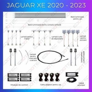 Lumini Ambientale Jaguar XE 2020-2023 set complet control telefon sau sistem original AMB-JG-XE-2020 - Img 2