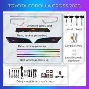 Lumini ambientale Toyota Corolla Cross 20202- set complet control telefon sau sistem original AMB-TO-COROLLA-CROSS - Img 2