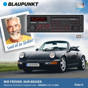 Mp3 Player auto 1Din Radio Epoca Retro Vintage cu Bluetooth Blaupunkt Bremen SQR 46 DAB
