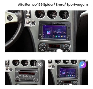 Navigatie Alfa Romeo 159, Brera, Spider, Android 12, 2GB RAM 32GB, google maps, youtube, wifi, waze, bluetooth