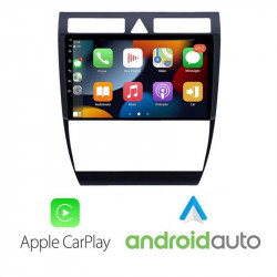 Navigatie Dedicata Audi A6 Ecran 9” Functie Carplay Android Auto Radio Carkit Bluetooth Intrare Camera Marsarier USB Comenzi Volan Model J-102