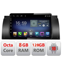 NAVIGAȚIE CARPAD ANDROID 10 DEDICATĂ BMW SERIA 5 E39/ X5 E53 ECRAN CAPACITIV OCTACORE 8GB RAM 128GB ROM DVR CARKIT BLUETOOTH MIRROR LINK KIT-095+EDT-E609