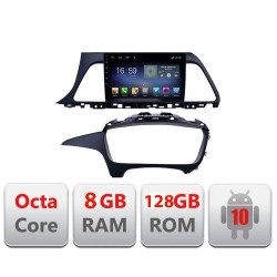 NAVIGATIE CARPAD ANDROID 10 DEDICATA HYUNDAI SONATA 2014-2018 ECRAN CAPACITIV OCTACORE 8GB RAM 128GB ROM DVR CARKIT BLUETOOTH MIRROR LINK MODEL LENOVO KIT-417+EDT-E609