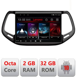 NAVIGATIE CARPAD ANDROID 10 DEDICATA JEEP COMPASS 2017- ECRAN CAPACITIV OCTACORE 2GB RAM 32 GB ROM DVR CARKIT BLUETOOTH MIRROR LINK MODEL LENOVO KIT-732+EDT-E510