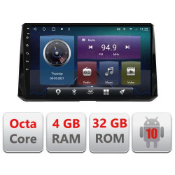 NAVIGAȚIE CARPAD ANDROID 10 DEDICATĂ TOYOTA COROLLA 2018- ECRAN 9" CAPACITIV INTERNET 3G WIFI PROCESOR OCTA-CORE 4G RAM 32GB 1,6 GHZ DVR CARKIT BLUETOOTH MIRROR LINK MODEL KIT-388+EDT-E410