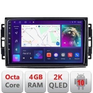 Navigatie CHRYSLER Jeep Dogde Manual C-202 Android Octa Core Ecran 2K QLED GPS 4G 4+32GB 360 KIT-202+EDT-E410-2K v2