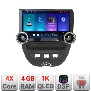 Navigatie Citroen C1 Peugeot 107 Toyota Aygo 2005-2014 Edotec 4+64 10.5 inch Incell 1K android Wifi 5Ghz gps internet KIT-C1 KIT-C1+EDT-E211-RK