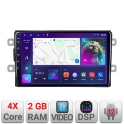 Navigatie Dacia dupa 2012 A-Dacia 2+32 GB Android Waze USB Navigatie Internet Youtube Radio KIT-Dacia+EDT-E209v2