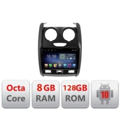 Navigatie DACIA DUSTER 2012-2019 F-157 Octa Core cu Android Radio Bluetooth Internet GPS WIFI DSP 8+128GB 4G KIT-157+EDT-E609