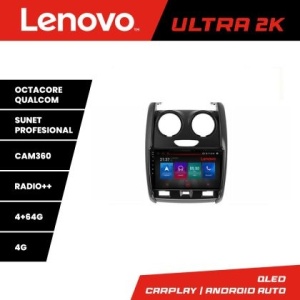 Navigatie Dacia Duster 2012-2019 Lenovo Kit-157 8 core QLED Qualcomm 4+64 360 Android Waze USB Navigatie Internet Youtube Radio KIT-157+ULTRA-9-4+64