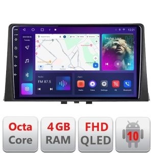 Navigatie Dedicata Citroen Berlingo Opel Combo Peugeot Partner/Rifter Toyota Proace City Fiat Doblo MK3 2018-2026 Android Ecran QLED octa core 4+64GB carplay android auto kit-berlingo18+EDT-E310V3