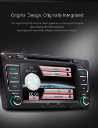NAVIGATIE DEDICATA SKODA OCTAVIA 2 MODEL XTRONS PF710TSS ECRAN 7" MENIURI OEM DVD GPS CARKIT PRELUARE AGENDA TELEFONICA FARA RAMA ADAPTOARE