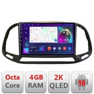 Navigatie Fiat Doblo 2015-2018 C-DOBLO15 Android Octa Core Ecran 2K QLED GPS 4G 4+32GB 360 KIT-DOBLO15+EDT-E409-2K - Img 2