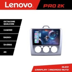 Navigatie Ford Focus 2 Manual Lenovo Kit-140-manual 8 core QLED 2K 12+256 360 Android Waze USB Navigatie Internet Youtube Radio KIT-140-MANUAL+PRO-2K-9-12+256