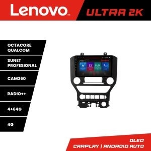 Navigatie Ford Mustang 2015-2020 Lenovo Kit-MUSTANG-NAVI8 core QLED Qualcomm 4+64 360 Android Waze USB Navigatie Internet Youtube Radio KIT-mustang-navi+ULTRA-9-4+64