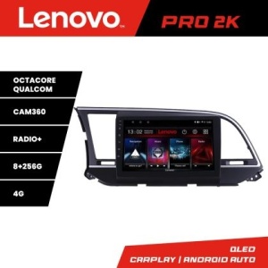 Navigatie Hyundai Elantra 2015-2018 Lenovo Kit-581 8 core QLED 2K 8+256 360 Android Waze USB Navigatie Internet Youtube Radio KIT-581+PRO-2K-9-8+256