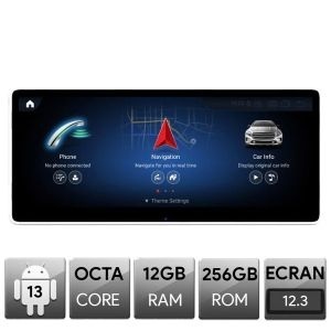 Navigatie Mercedes C W205 GLC V X NTG5, Android, Octa Core, 12+256, 12.3", Qled 2K 2400x900, Qualcomm 680 MB-7 12.3+EDT-NTG5-12.3-12+256